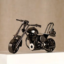 Retro motorcycle model metal figurine – living room decor trio by Decorbites