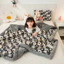 GobekUsa Cotton Floral Double Quilt | Retro Soothe Doudou Bedding Blanket