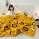 GobekUsa Cotton Floral Double Quilt | Retro Soothe Doudou Bedding Blanket