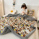 GobekUsa Cotton Floral Double Quilt | Retro Soothe Doudou Bedding Blanket