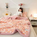 GobekUsa Cotton Floral Double Quilt | Retro Soothe Doudou Bedding Blanket