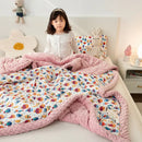 GobekUsa Cotton Floral Double Quilt | Retro Soothe Doudou Bedding Blanket