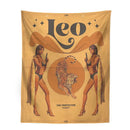 Retro mustard zodiac constellation tarot tapestry bedroom wall art by Decorbites