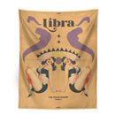 Retro mustard zodiac constellation tarot tapestry bedroom wall art by Decorbites