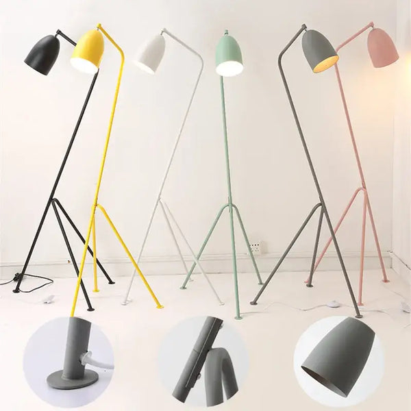 GobekUsa Grasshopper Floor Lamp: Retro Nordic Macaron Design for Living Room, Bedroom, Study