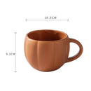 Retro orange pumpkin ceramic mug kitchen cup with enamel handle by Decorbites