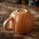 Retro orange pumpkin ceramic mug kitchen cup with enamel handle by Decorbites
