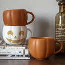 Retro orange pumpkin ceramic mug kitchen cup with enamel handle by Decorbites