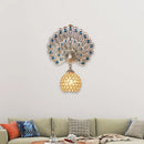 GobekUsa Retro Stylish Wall Sconce with Clear Crystal and Peacock Backplate in Silver/White