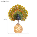 GobekUsa Retro Stylish Wall Sconce with Clear Crystal and Peacock Backplate in Silver/White