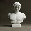 Retro plaster sculpture white marble bust living room figurine by Decorbites