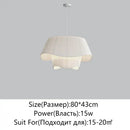 GobekUsa Cream Fabric Chandelier: Retro Nordic Attic Light for Bedroom, Living Room, Dining Room