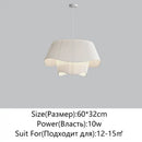 GobekUsa Cream Fabric Chandelier: Retro Nordic Attic Light for Bedroom, Living Room, Dining Room