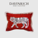 GobekUsa Furry Tiger Embroidery Velvet Cushion Cover 40x55cm: Retro Charm Luxury Home Decor