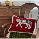 GobekUsa Furry Tiger Embroidery Velvet Cushion Cover 40x55cm: Retro Charm Luxury Home Decor