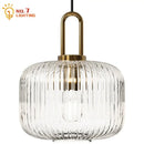 GobekUsa Glass Pendant Lights LED E27 Retro Luxury Hanging Fixtures for Dining Room