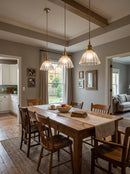 Retro Ribbed Glass Pendant Light