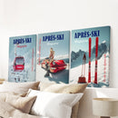 Girly Après Ski Set of 3 Posters. Chic Ski Resort Wall Decor by Wall Art Set