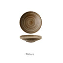 GobekUsa Ceramic Round Plate Set - Retro Style High Footed Soup and Salad Bowls