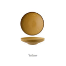 GobekUsa Ceramic Round Plate Set - Retro Style High Footed Soup and Salad Bowls