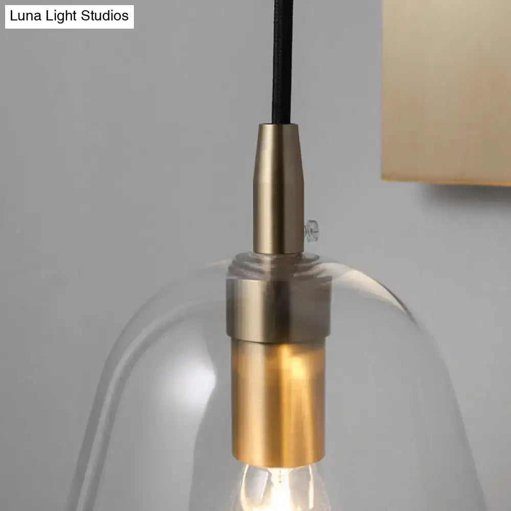 GobekUsa Retro Style Brass Wall Sconce with Clear Glass Shade, photo 5 of 5