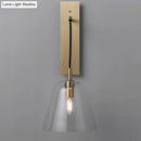 GobekUsa Retro Style Brass Wall Sconce with Clear Glass Shade