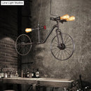 GobekUsa Retro Style Iron Piping Bicycle Hanging Lamp - 3 Bulbs Ceiling Light - Black