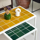 Retro Style Metal Leg Mosaic Double Coffee Table