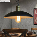 GobekUsa Retro Style Metallic Black Ceiling Light with Bowl Shade and Hanging Chain - 10"/12.5" W - 1 Bulb