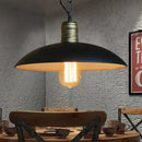 GobekUsa Retro Style Metallic Black Ceiling Light with Bowl Shade and Hanging Chain - 10"/12.5" W - 1 Bulb