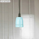 GobekUsa Retro Style Mini Hanging Pendant Light - Adjustable Cord, Black/Red Ceramic Ceiling Fixture