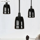 GobekUsa Retro Style Mini Hanging Pendant Light - Adjustable Cord, Black/Red Ceramic Ceiling Fixture