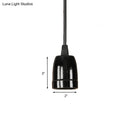 GobekUsa Retro Style Mini Hanging Pendant Light - Adjustable Cord, Black/Red Ceramic Ceiling Fixture