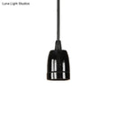 GobekUsa Retro Style Mini Hanging Pendant Light - Adjustable Cord, Black/Red Ceramic Ceiling Fixture