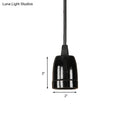 GobekUsa Retro Style Mini Hanging Pendant Light - Adjustable Cord, Black/Red Ceramic Ceiling Fixture