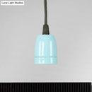 GobekUsa Retro Style Mini Hanging Pendant Light - Adjustable Cord, Black/Red Ceramic Ceiling Fixture