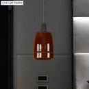 GobekUsa Retro Style Mini Hanging Pendant Light - Adjustable Cord, Black/Red Ceramic Ceiling Fixture