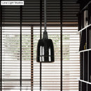 GobekUsa Retro Style Mini Hanging Pendant Light - Adjustable Cord, Black/Red Ceramic Ceiling Fixture