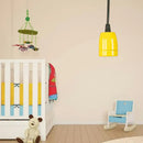 GobekUsa Retro Style Mini Hanging Pendant Light - Adjustable Cord, Black/Red Ceramic Ceiling Fixture