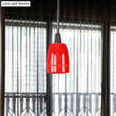 GobekUsa Retro Style Mini Hanging Pendant Light - Adjustable Cord, Black/Red Ceramic Ceiling Fixture