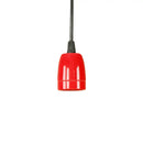 GobekUsa Retro Style Mini Hanging Pendant Light - Adjustable Cord, Black/Red Ceramic Ceiling Fixture