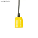 GobekUsa Retro Style Mini Hanging Pendant Light - Adjustable Cord, Black/Red Ceramic Ceiling Fixture