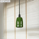 GobekUsa Retro Style Mini Hanging Pendant Light - Adjustable Cord, Black/Red Ceramic Ceiling Fixture