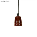 GobekUsa Retro Style Mini Hanging Pendant Light - Adjustable Cord, Black/Red Ceramic Ceiling Fixture