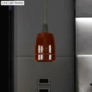GobekUsa Retro Style Mini Hanging Pendant Light - Adjustable Cord, Black/Red Ceramic Ceiling Fixture