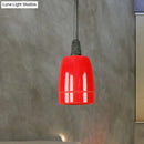 GobekUsa Retro Style Mini Hanging Pendant Light - Adjustable Cord, Black/Red Ceramic Ceiling Fixture