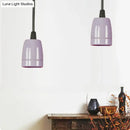 GobekUsa Retro Style Mini Hanging Pendant Light - Adjustable Cord, Black/Red Ceramic Ceiling Fixture