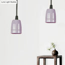 GobekUsa Retro Style Mini Hanging Pendant Light - Adjustable Cord, Black/Red Ceramic Ceiling Fixture