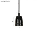 GobekUsa Retro Style Mini Hanging Pendant Light - Adjustable Cord, Black/Red Ceramic Ceiling Fixture