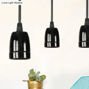 GobekUsa Retro Style Mini Hanging Pendant Light - Adjustable Cord, Black/Red Ceramic Ceiling Fixture